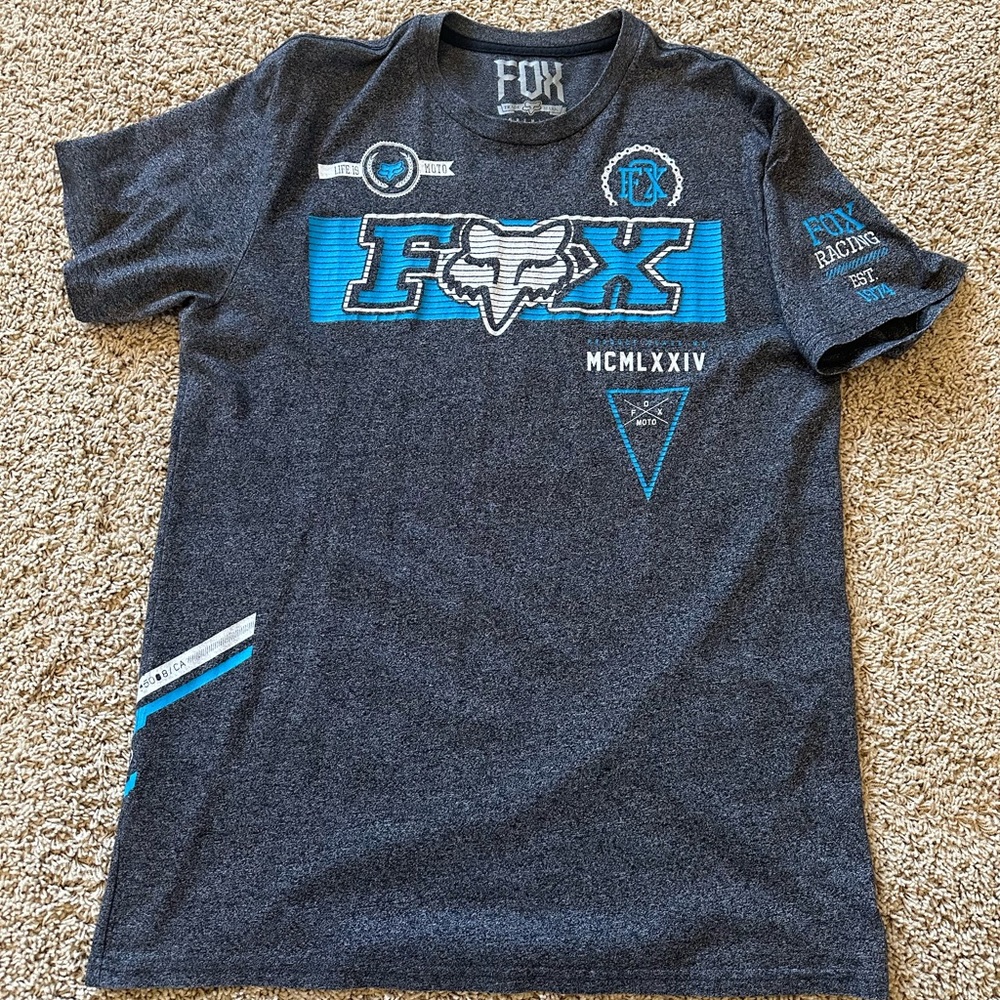 Fox Racing Men’s short sleeve, large, gray